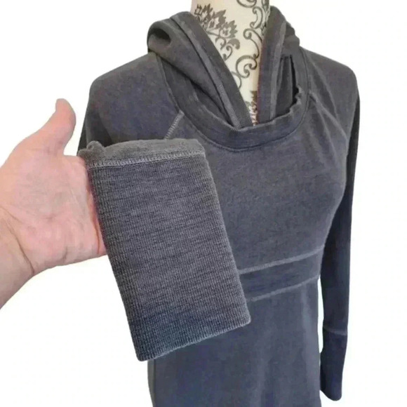 prAna Nanette Dress Grey Hooded Organic Cotton Long Sleeves Women's  size Small - Picture 8 of 14